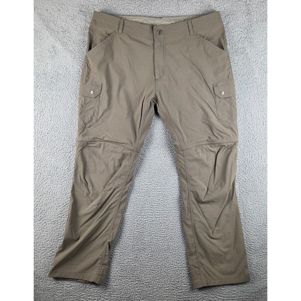 Kuhl Renegade Stealth Convertible Pants Mens 40x32 Brown Cargo Zip Off Hiking‎